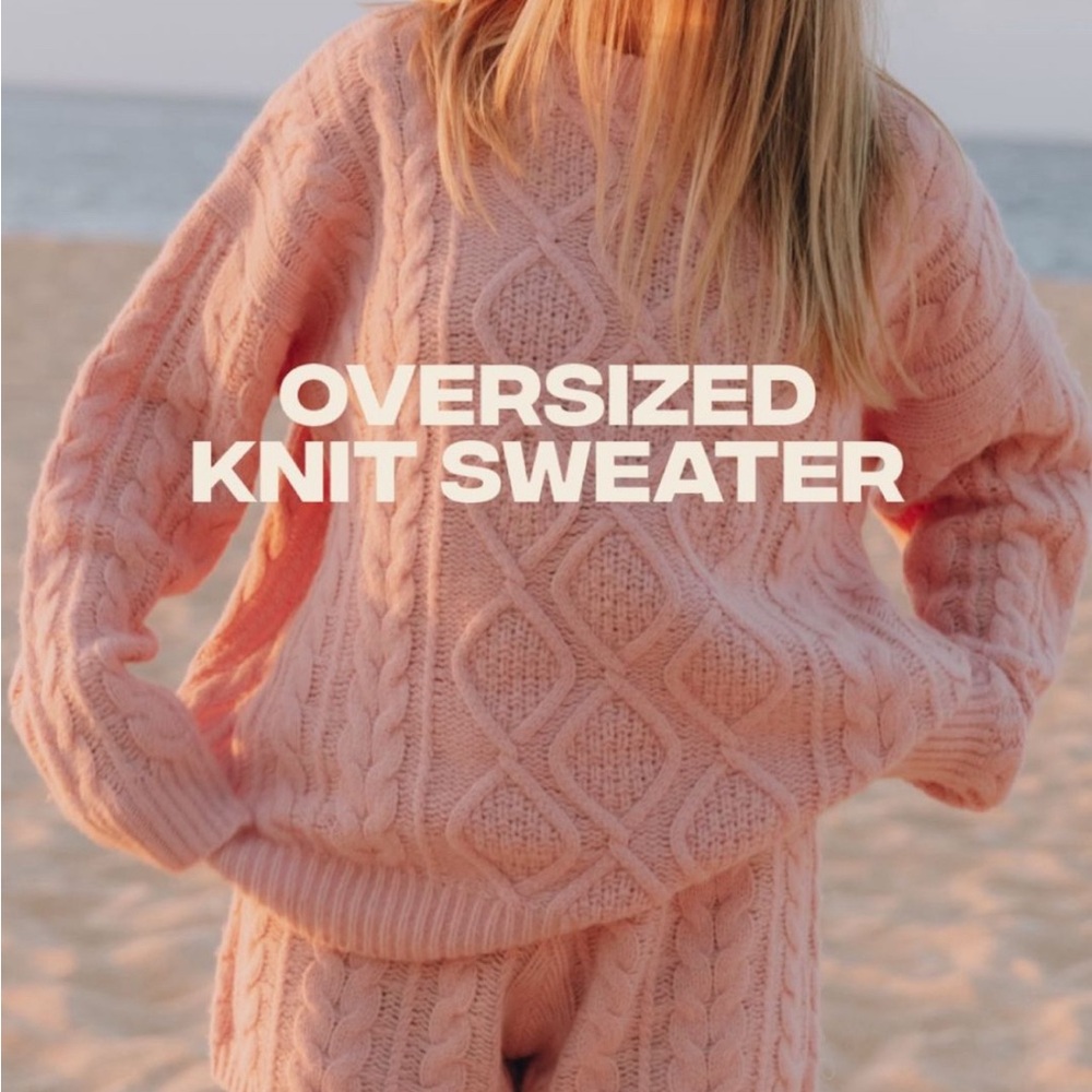 Daily Drills Oversized Knit Sweater in Light Pink